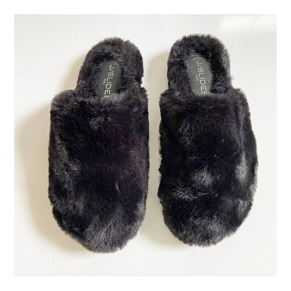 J Slides Scarlett Faux Fur Slippers size 7 - Picture 4 of 10